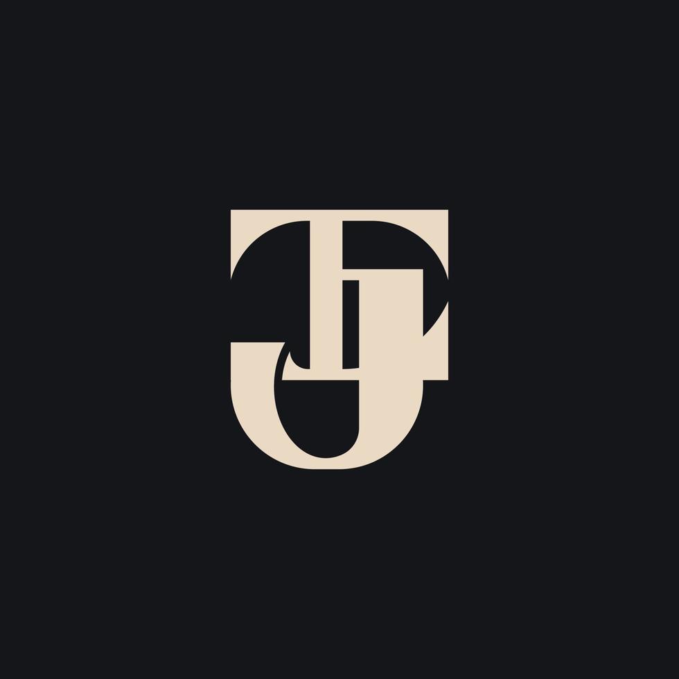 eerste gebaseerd schoon en minimaal brief. tj jt t j monogram logo sjabloon. elegant luxe alfabet vector ontwerp