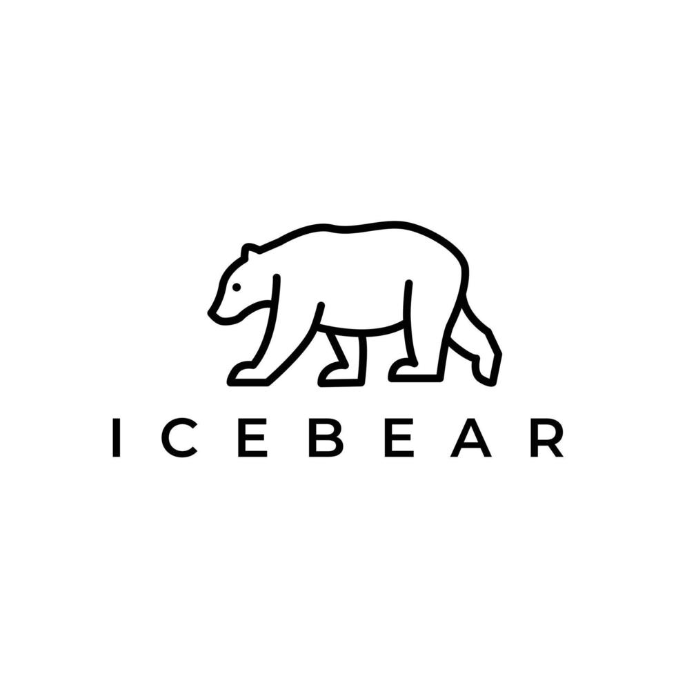 wandelen polair beer schets lijn kunst logo ontwerp vector