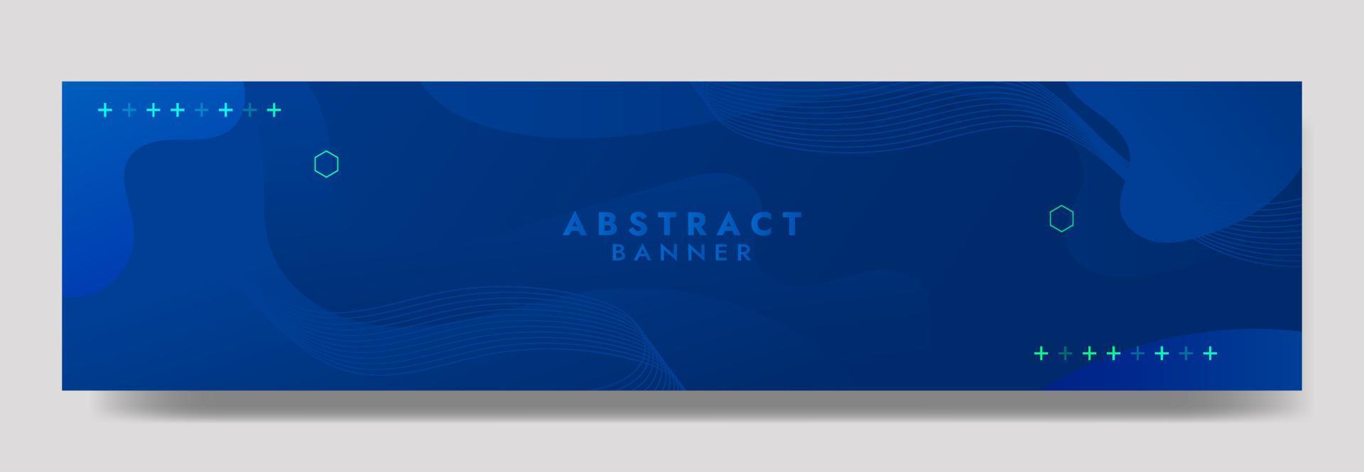 sjabloon voor abstracte blauwe vloeiende golfbanner vector