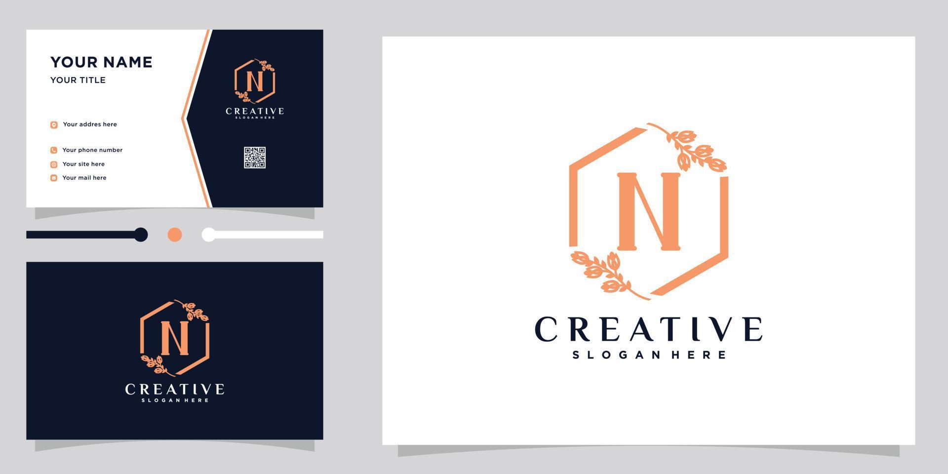 monogram logo ontwerp eerste laatste n met stijl en creatief concept vector