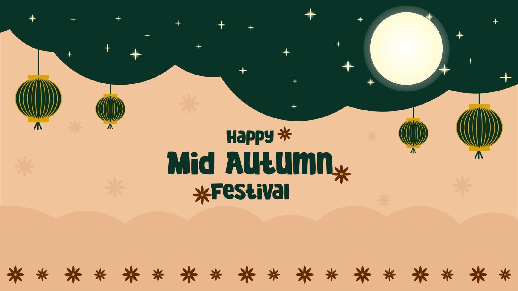 mooi midden herfst festival achtergrond vector