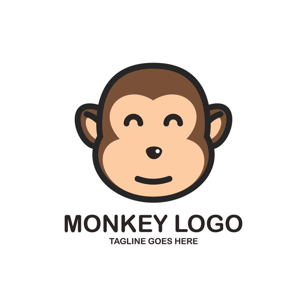 schattig aap gezicht logo ontwerp vector