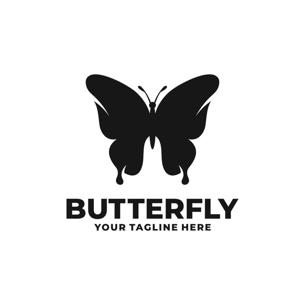 vlinder gemakkelijk vlak logo vector