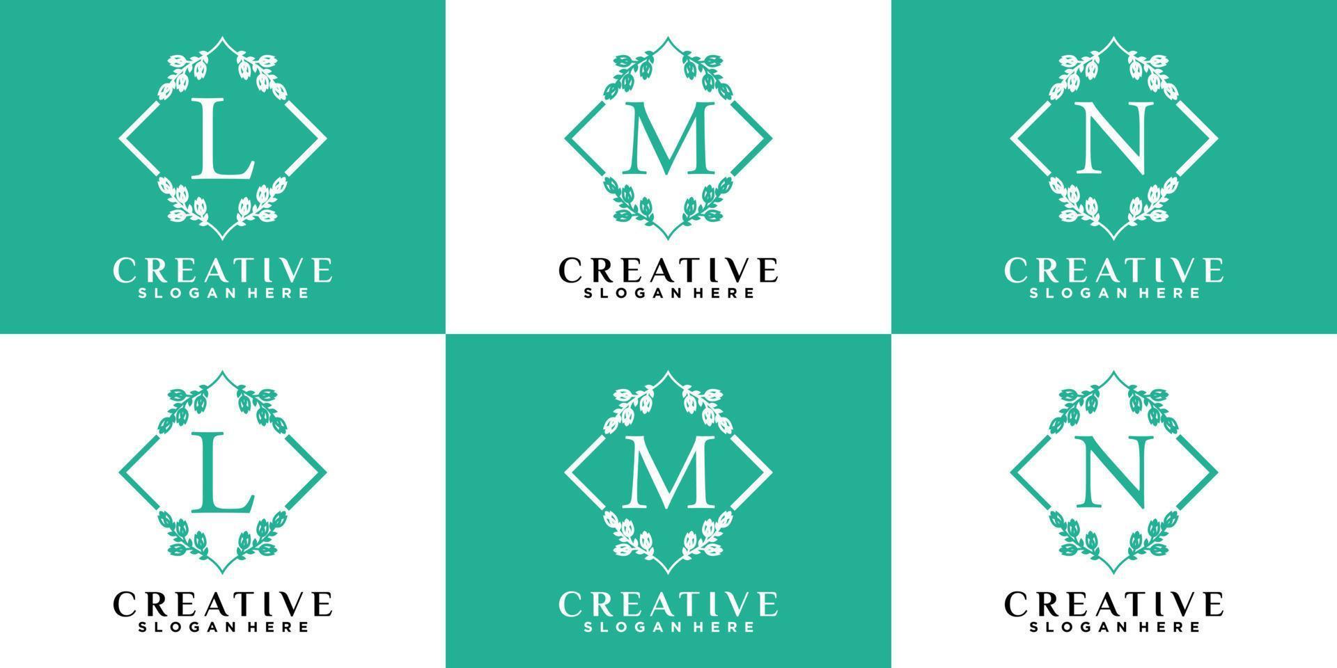 alfabet l m n logo ontwerp met stijl en creatief concept vector