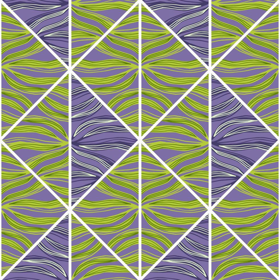 voorgevormd gebladerte mozaïek- naadloos patroon. abstract palm bladeren tegel. vector
