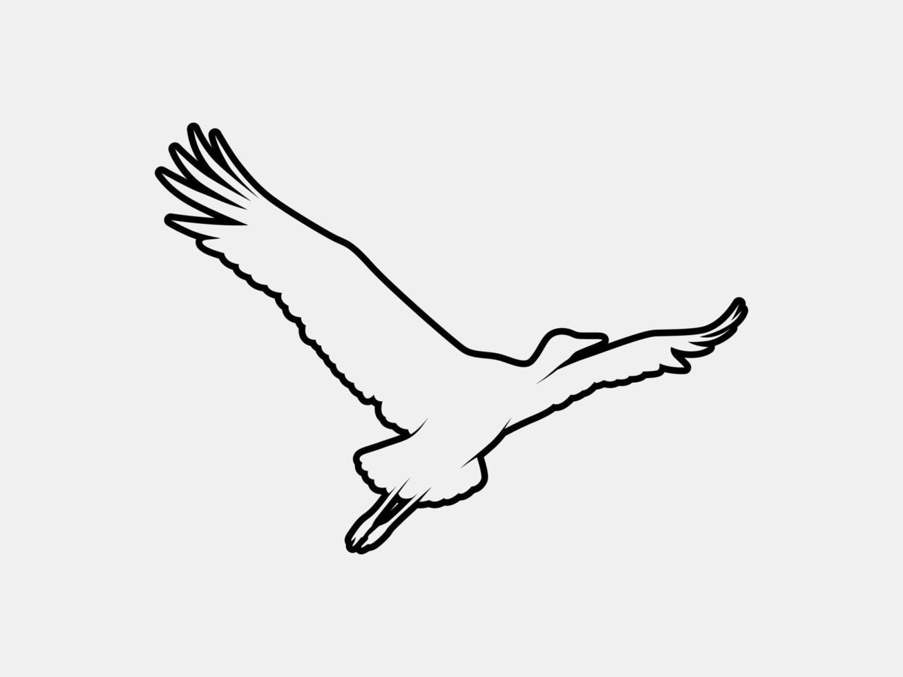 reiger schets vector silhouet