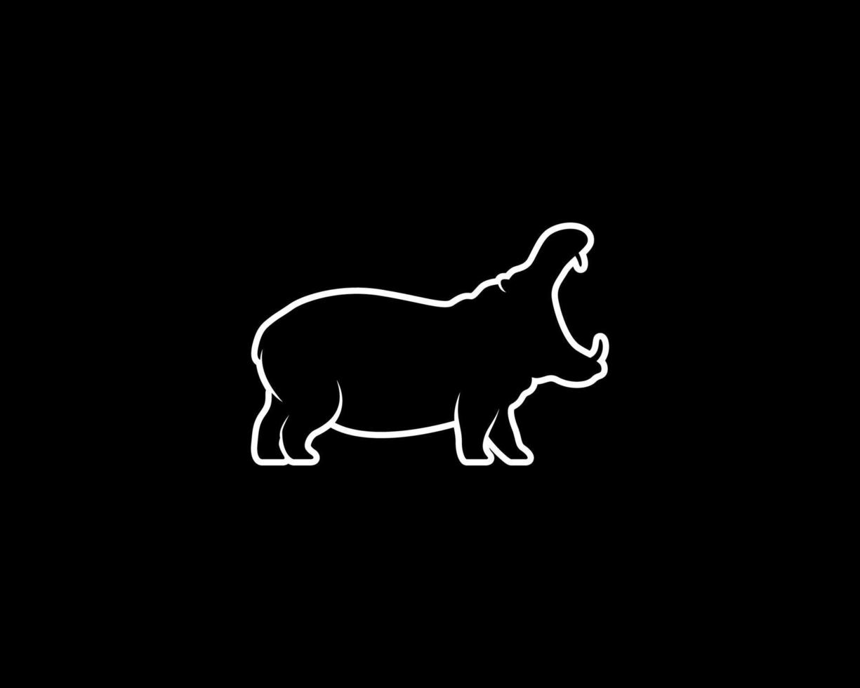nijlpaard schets vector silhouet