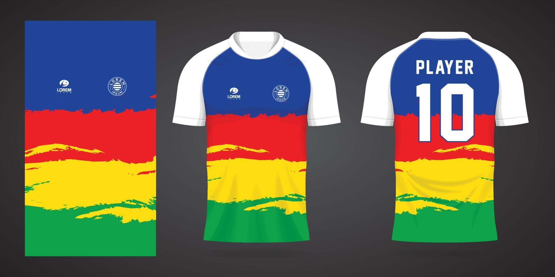 kleurrijke voetbal jersey sport ontwerpsjabloon vector