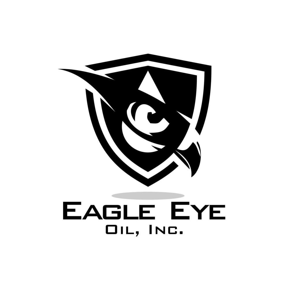 adelaar oog logo en schild voor olie bedrijf logo vector