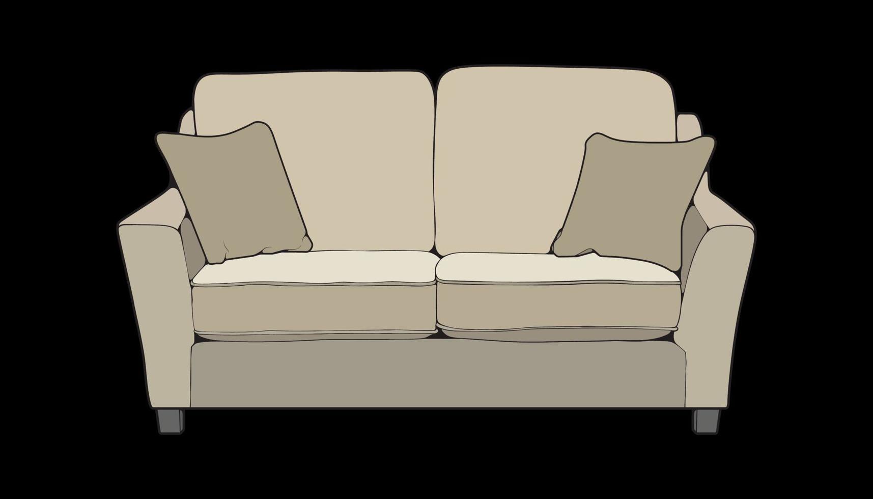 sofa of bankstel kleur blok illustrator. kleur blok meubilair voor leven kamer. vector illustratie.