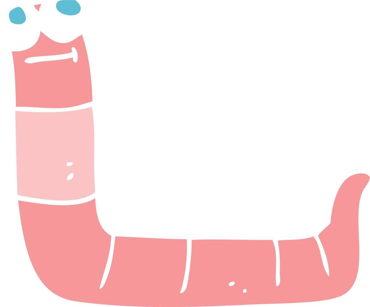 vlak kleur illustratie van worm vector