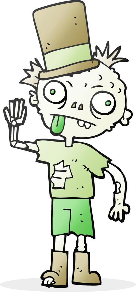 uit de vrije hand getrokken tekenfilm zombie vector