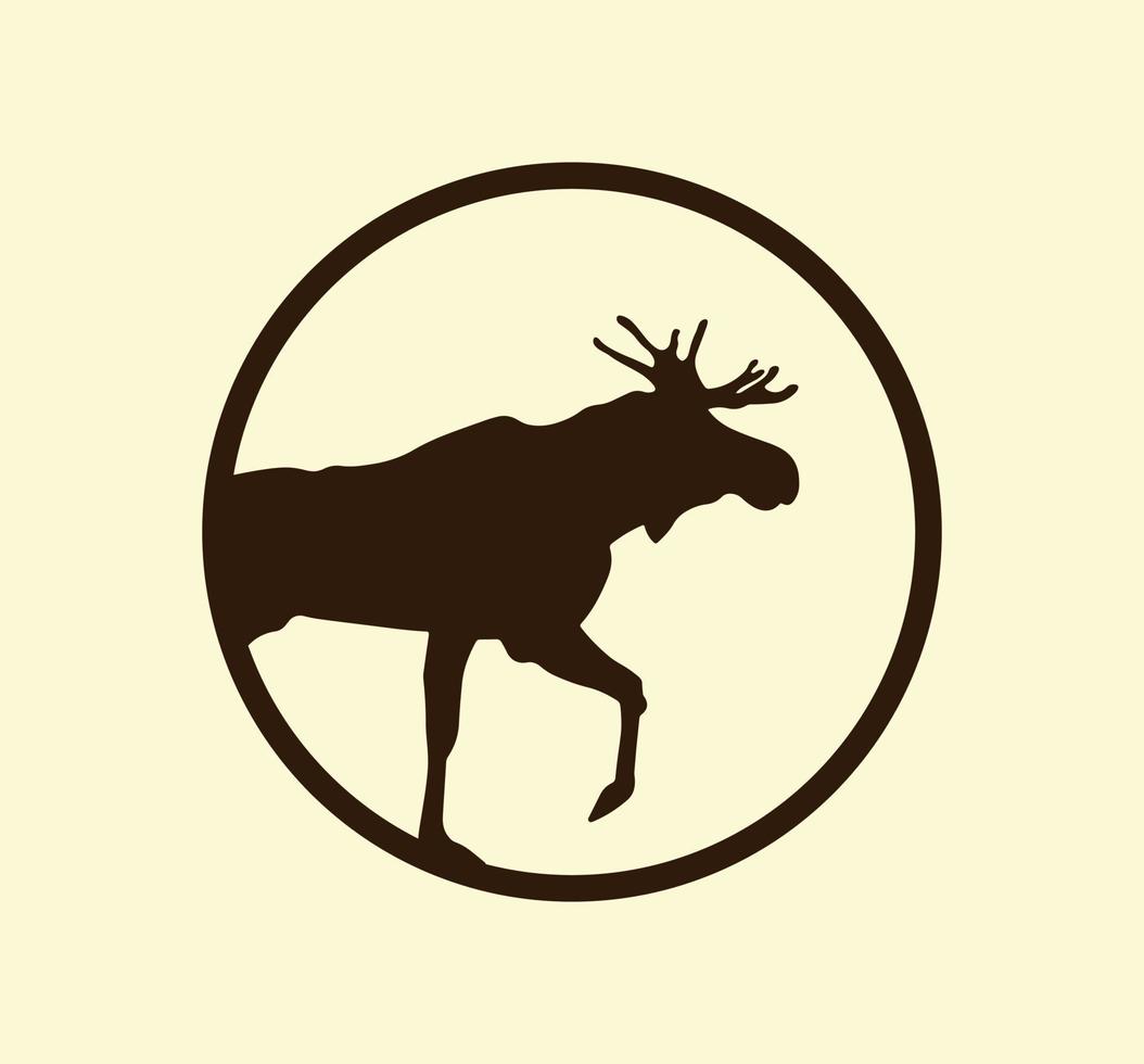 koel logo ontwerp bruin eland in cirkel. heel uniek en verschillend. geschikt voor bedrijven en ondernemingen in ieder sector. vector eps 10