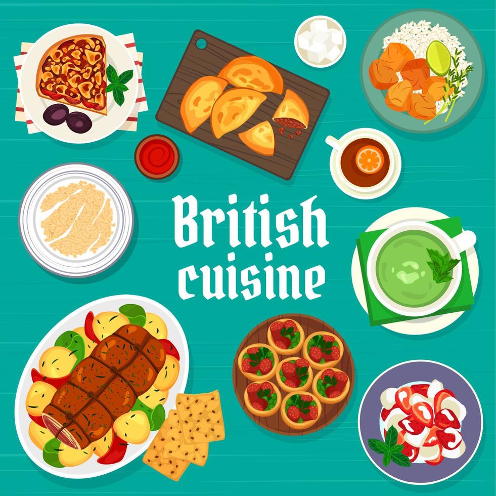 Brits keuken restaurant maaltijden menu vector Hoes