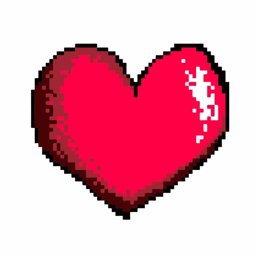 mooi hoor pixel hart vector illustratie