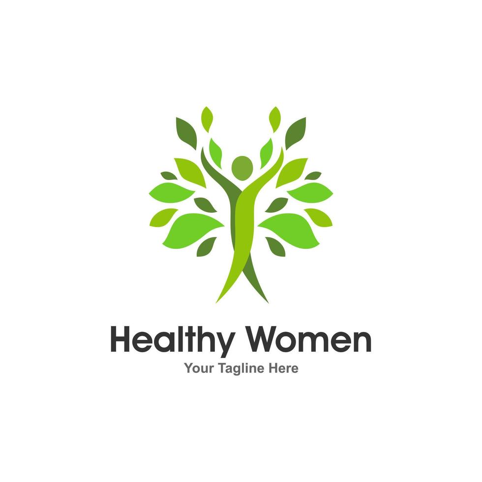 Dames Gezondheid logo ontwerp vector sjabloon