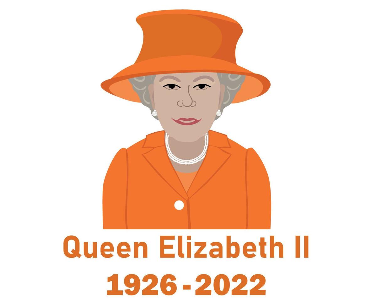 koningin Elizabeth pak 1926 2022 gezicht portret oranje Brits Verenigde koninkrijk nationaal Europa land vector illustratie abstract ontwerp