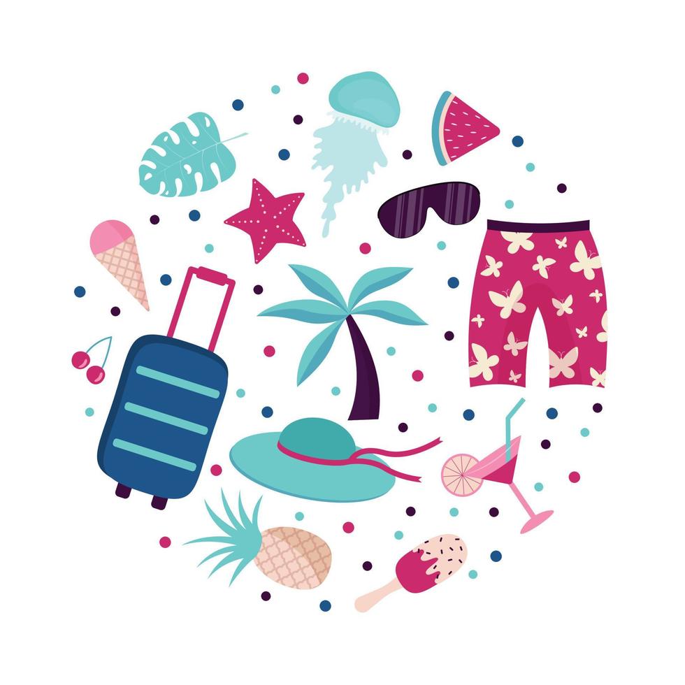 zomervakantie accessoires vector