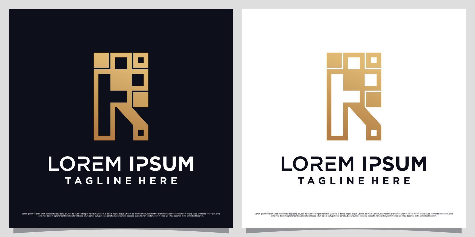 gouden helling kleur brief r logo ontwerp sjabloon voor bedrijf icoon met creatief concept vector