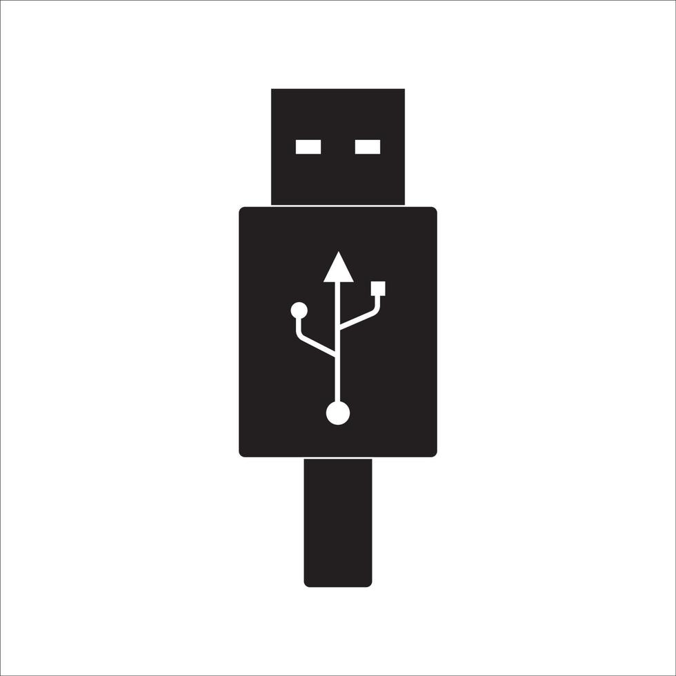 USB kabel icoon logo vector ontwerp
