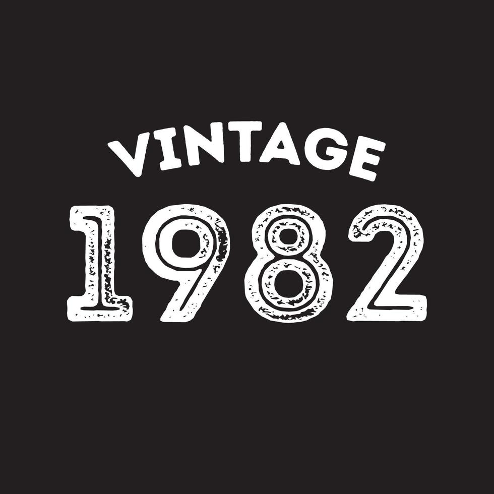 1982 wijnoogst retro t overhemd ontwerp vector zwart achtergrond