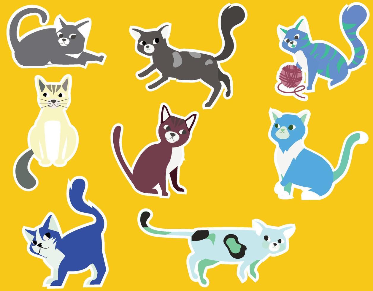 aanbiddelijk kittens reeks sticker vector