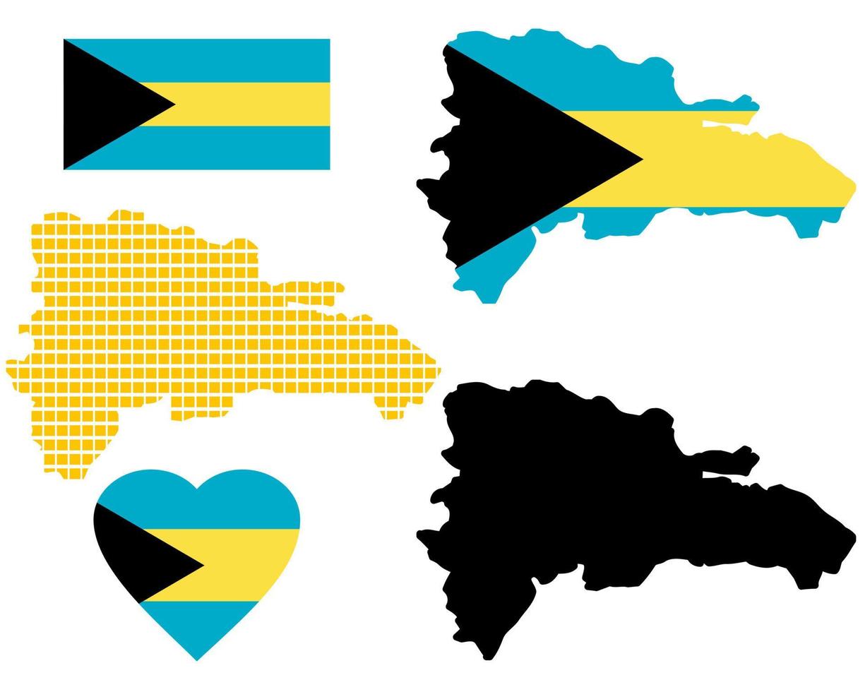 kaart Bahamas verschillend kleuren en symbolen Aan een wit achtergrond vector