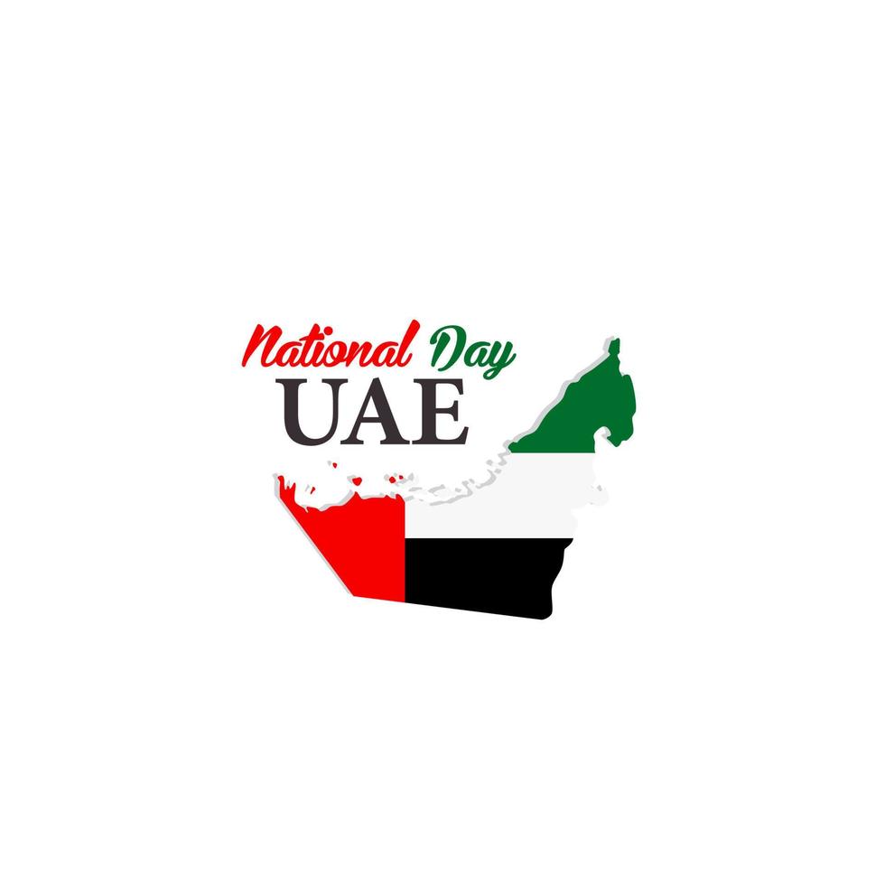 uae onafhankelijkheid dag met uae kaart logo ontwerp illustratie vector