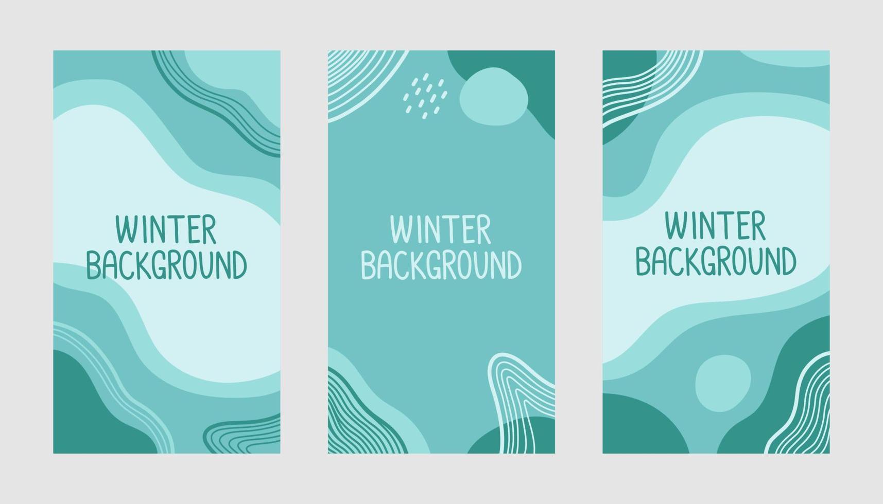 winter vector achtergrond reeks blauw vlak ontwerp illustratie