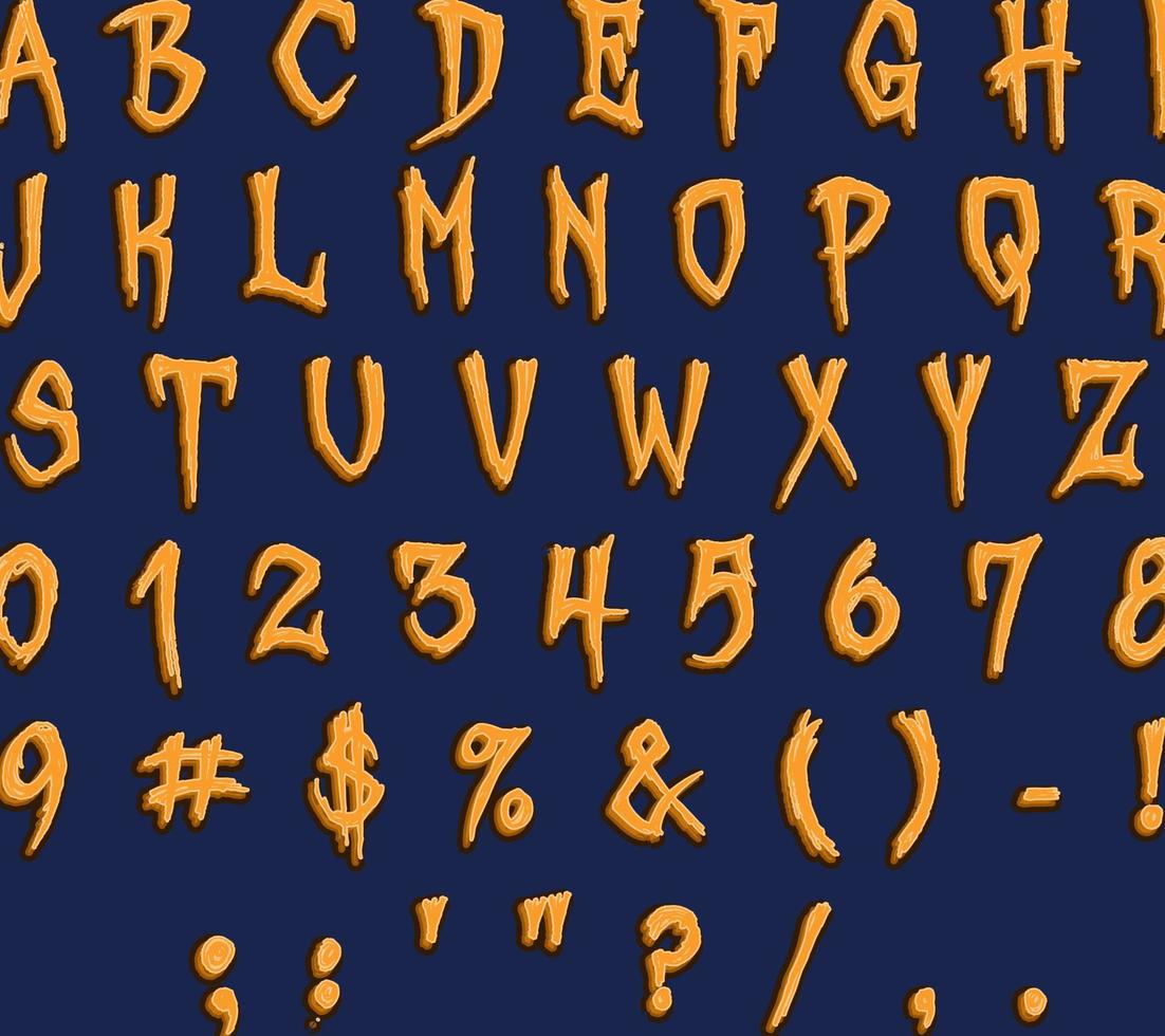 halloween partij brief effect alfabet ontwerp vector