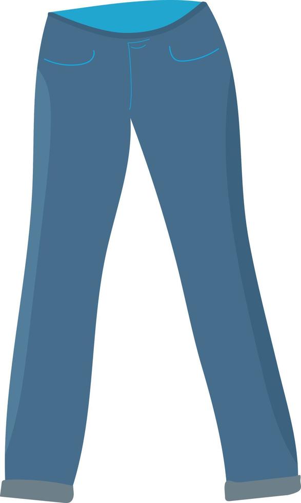 blauw broek, jeans. gewoontjes slijtage voor elke dag. vector. vlak stijl. vector