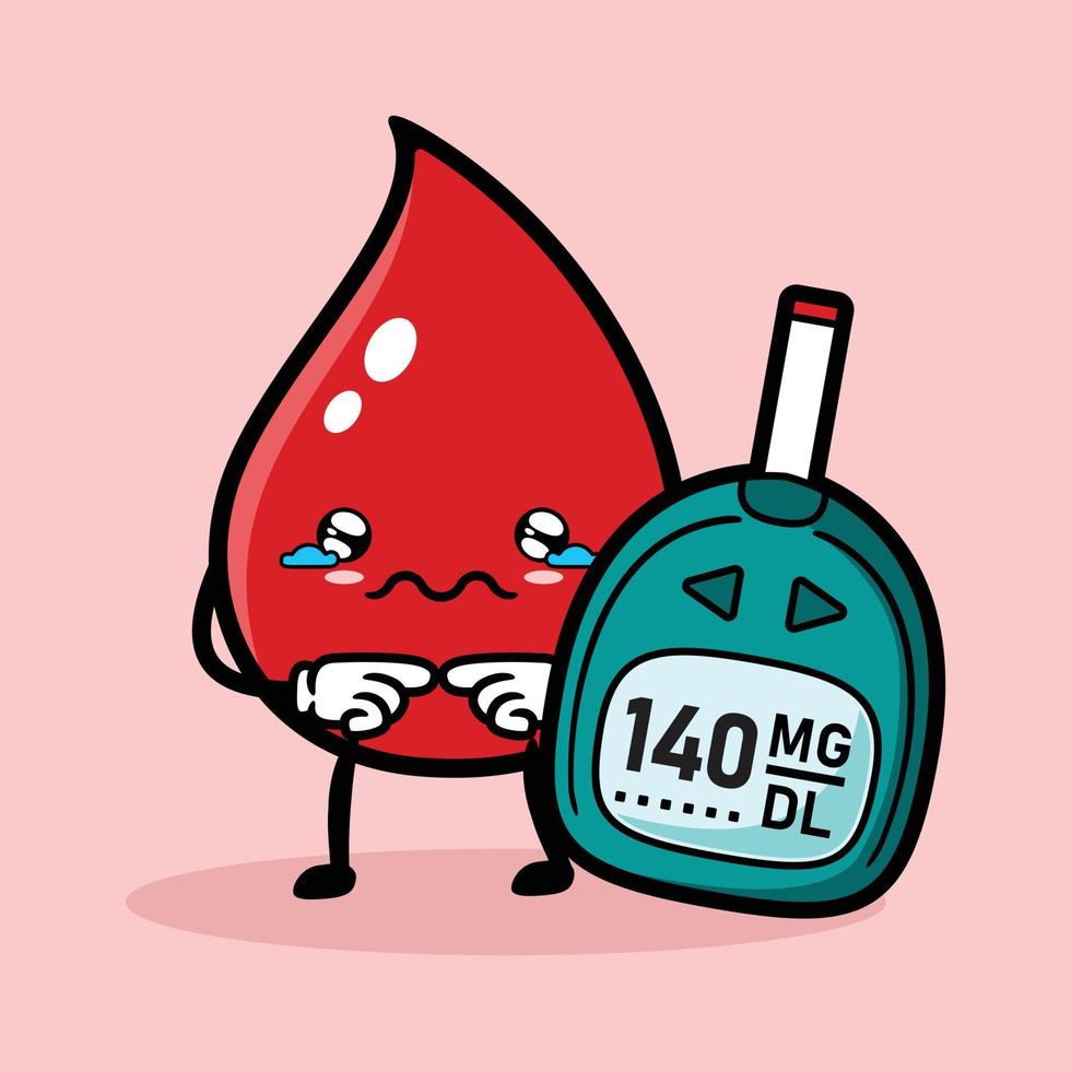 vector illustratie van rood bloed karakter ontwerp
