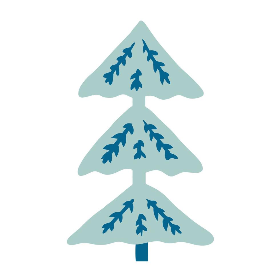 gemakkelijk blauw Scandinavisch Kerstmis pijnboom vector