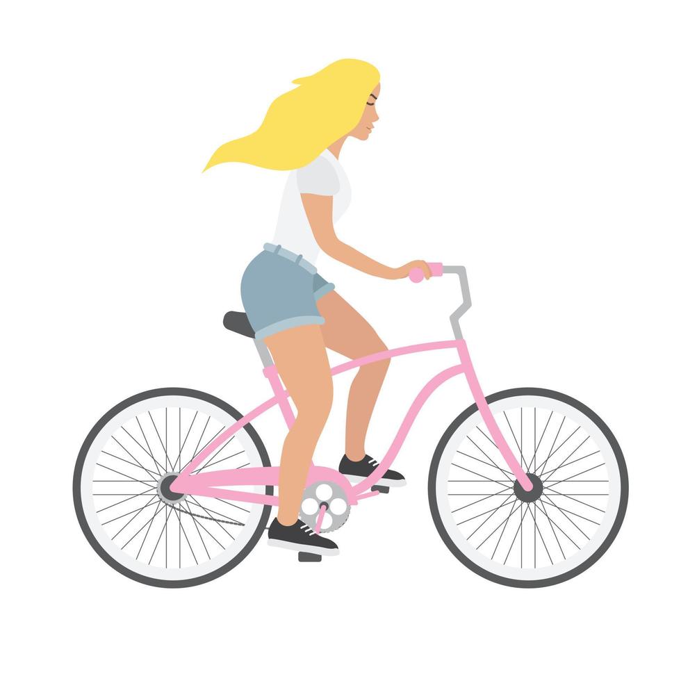 meisje rijden een fiets vector
