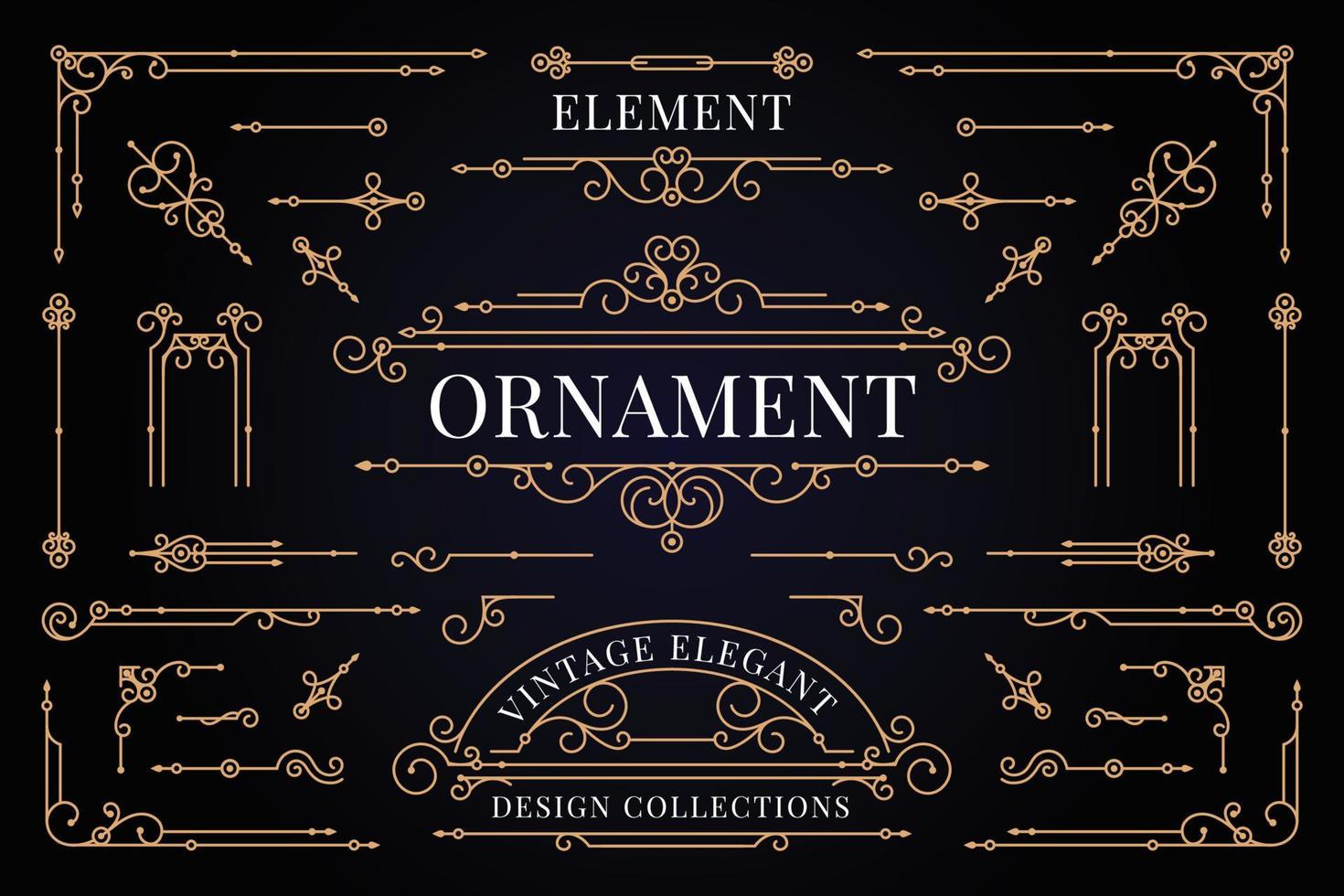 wijnoogst elegant element ornament vector reeks sjabloon