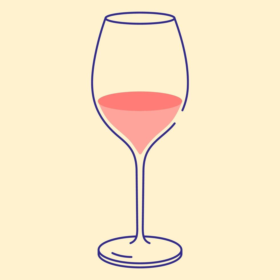 wit wijn glas icoon vector illustratie, vlak ontwerp