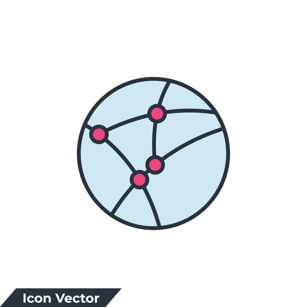 netwerk icoon logo vector illustratie. globaal technologie of sociaal netwerk symbool sjabloon voor grafisch en web ontwerp verzameling