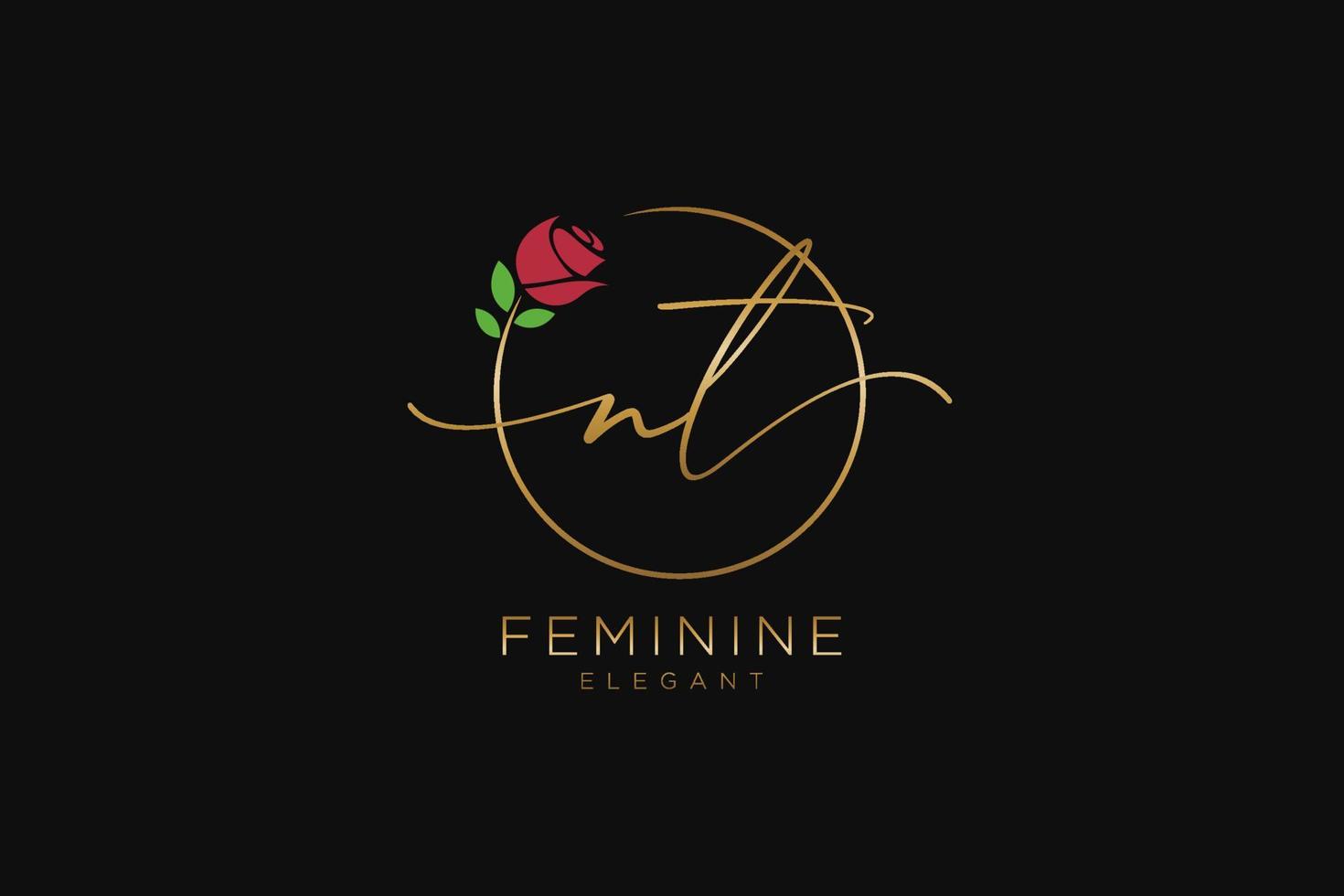 eerste nt vrouwelijk logo schoonheid monogram en elegant logo ontwerp, handschrift logo van eerste handtekening, bruiloft, mode, bloemen en botanisch met creatief sjabloon. vector