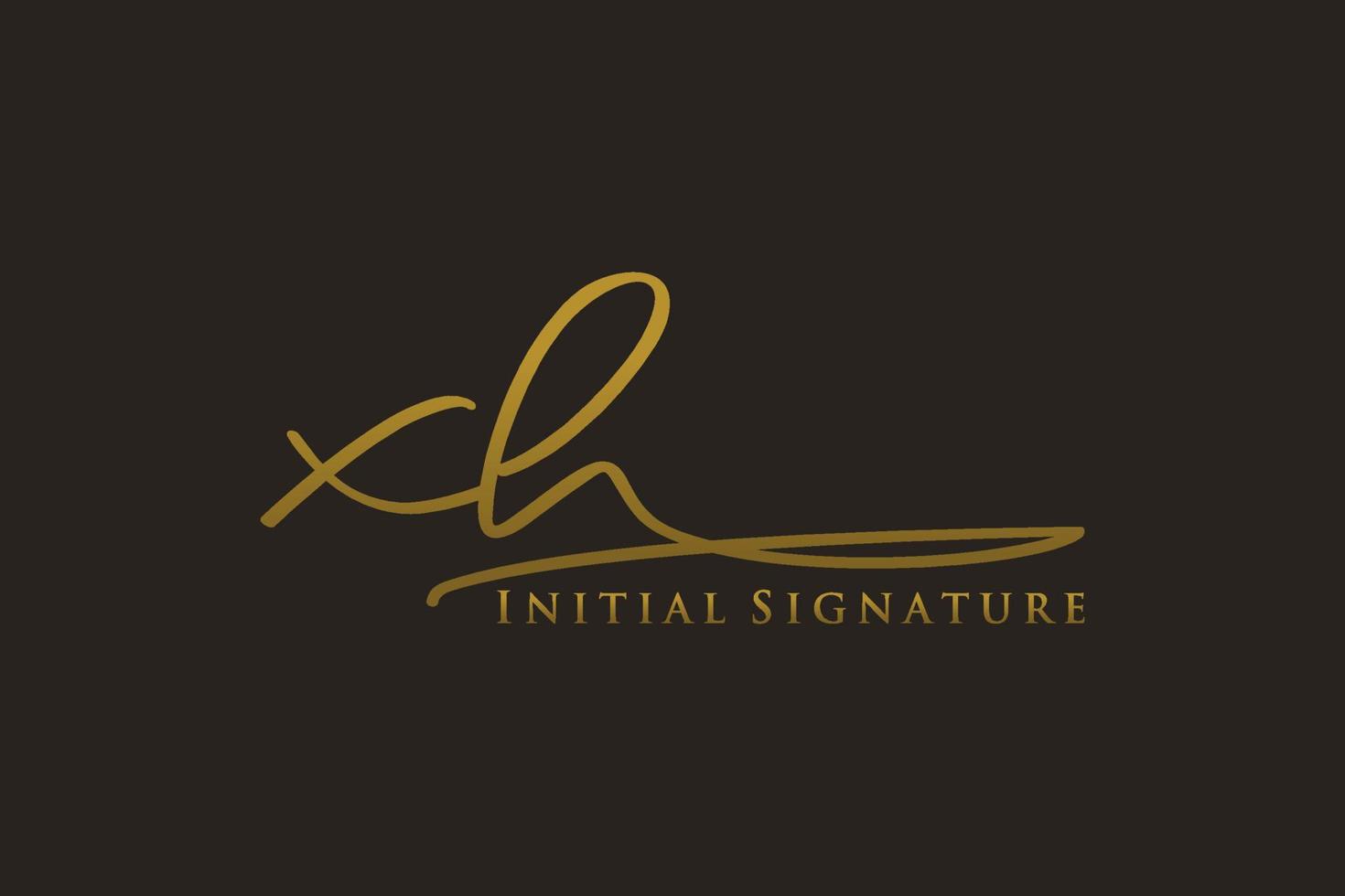 eerste xh brief handtekening logo sjabloon elegant ontwerp logo. hand- getrokken schoonschrift belettering vector illustratie.