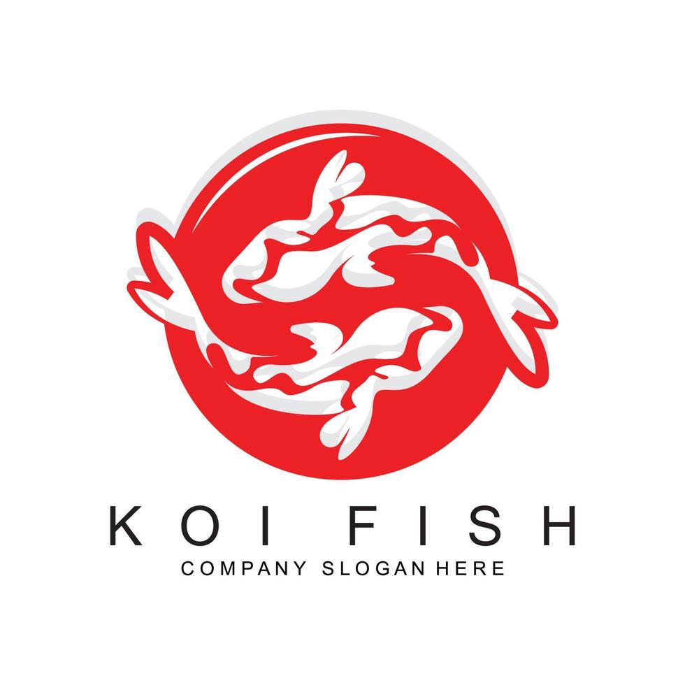 koi vis logo ontwerp, sier- vis vector, aquarium ornament illustratie merk Product vector