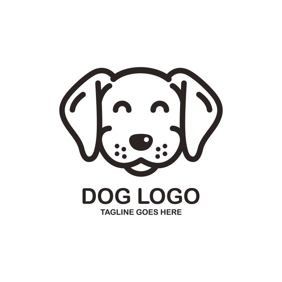 schattig gezicht hond logo ontwerp vector