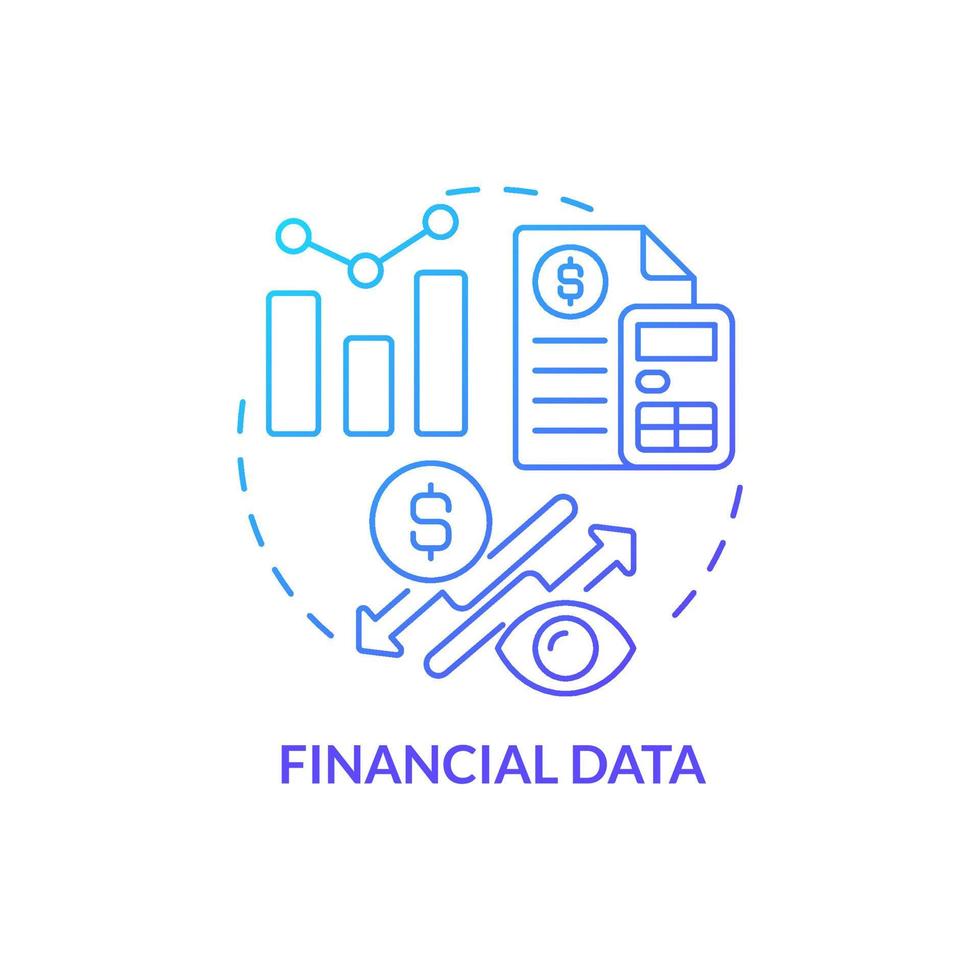 financieel gegevens blauw helling concept icoon. accounting onderhoud. voordeel van bedrijf planning abstract idee dun lijn illustratie. geïsoleerd schets tekening. vector