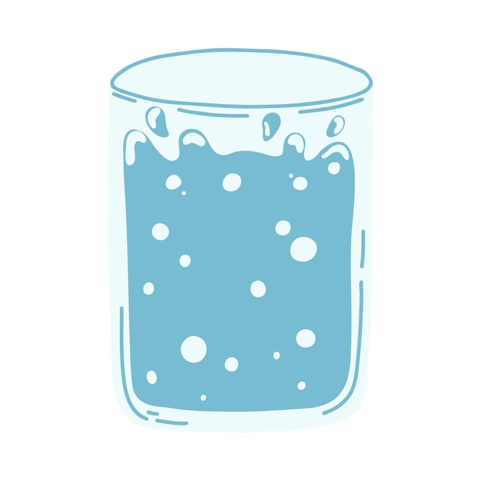 glas van water in tekenfilm vlak stijl. hand- getrokken vector illustratie