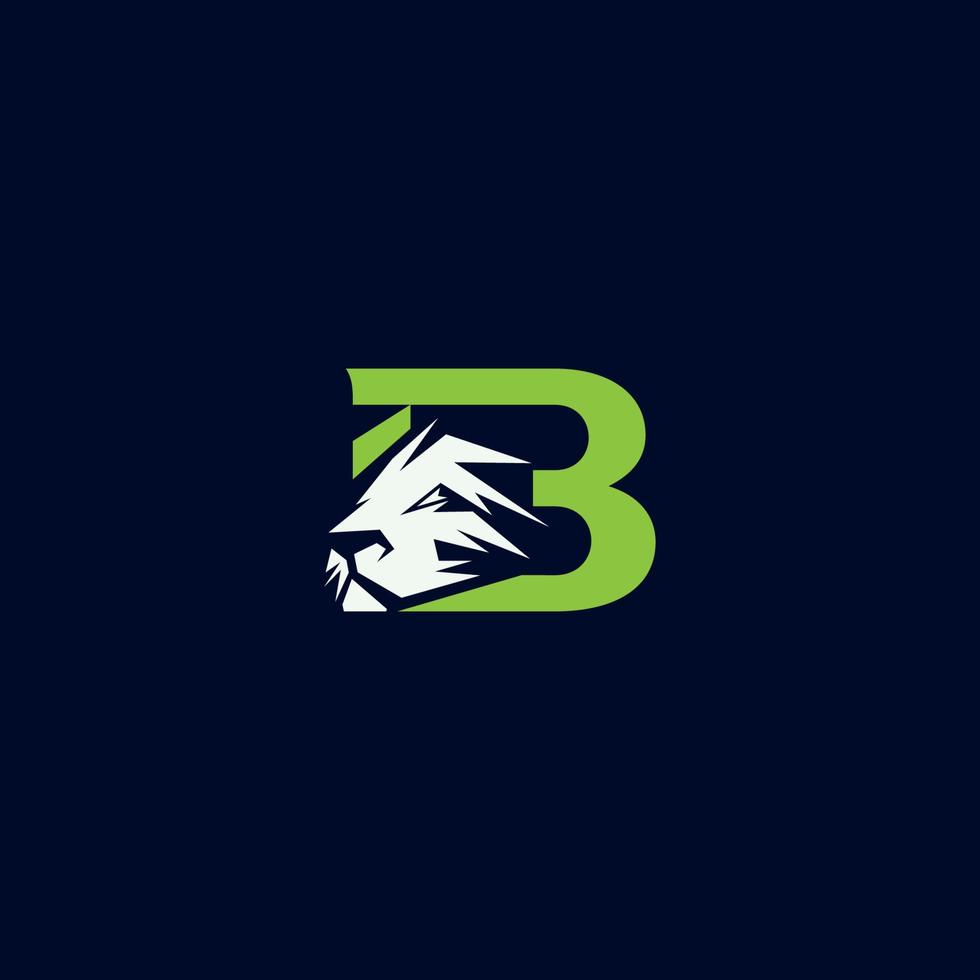 leeuw macht brief b media logo vector
