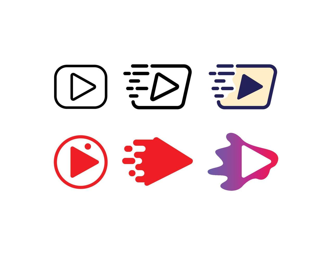 multimedia video Speel logo icoon illustratie reeks vector