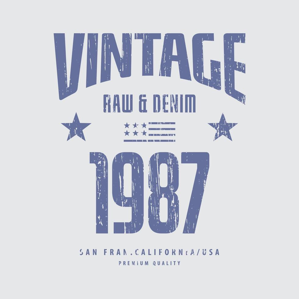 wijnoogst denim t-shirt en kleding ontwerp vector