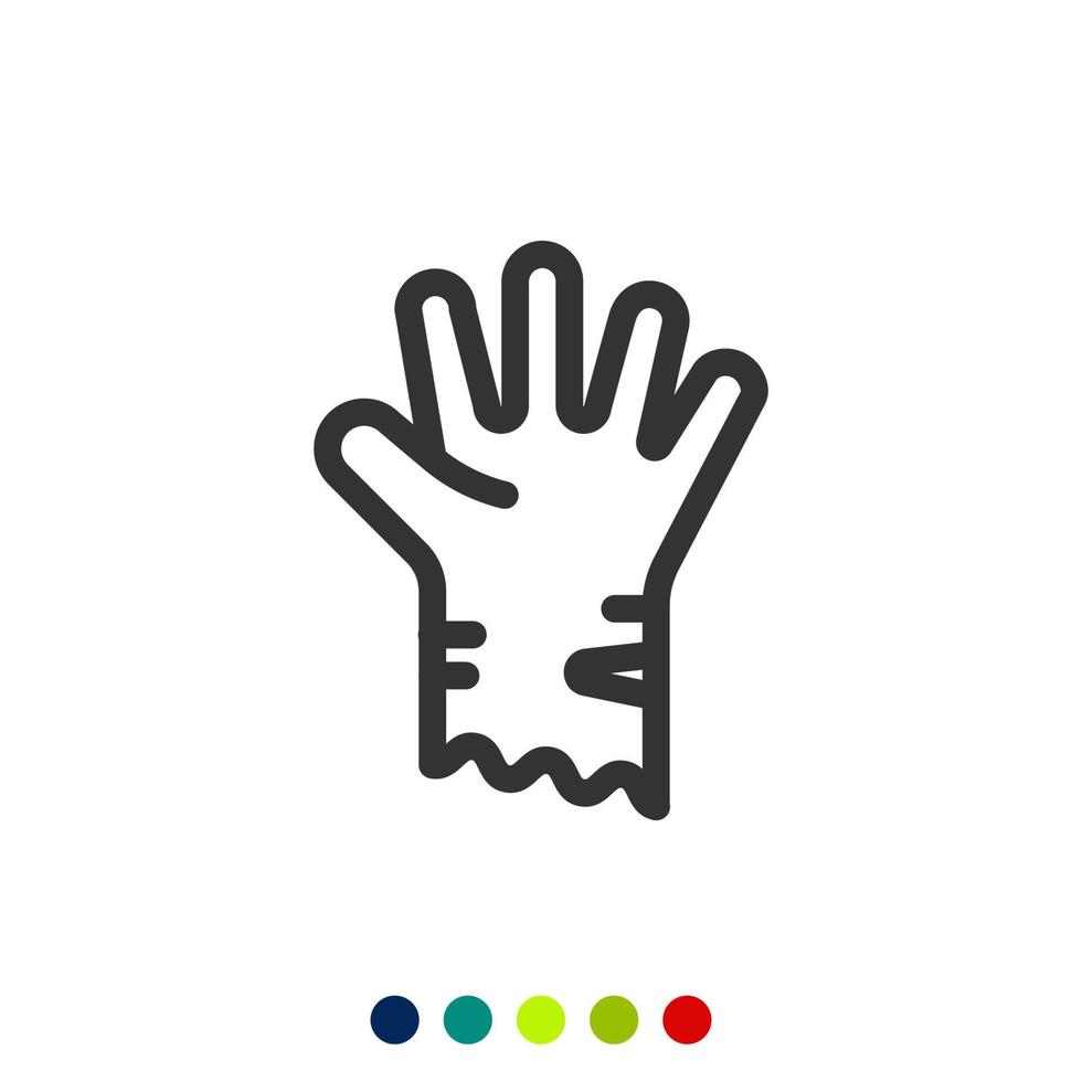 zombie hand- icoon, vector en illustratie.