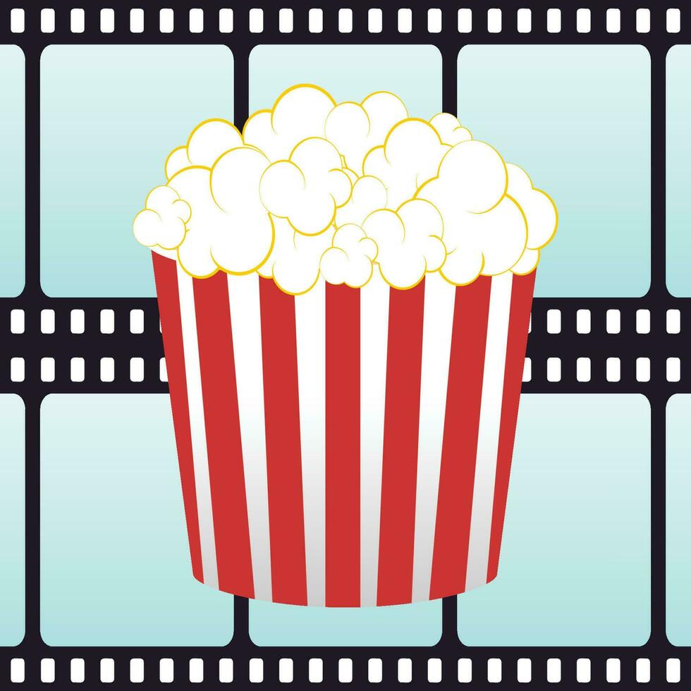 popcorn en film vector