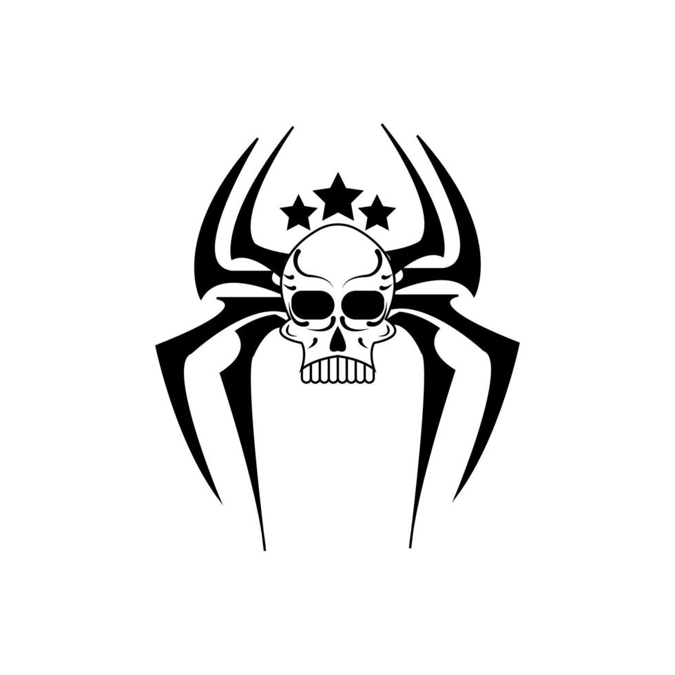 schedel hoofd met beklimming spin poten icoon logo vector