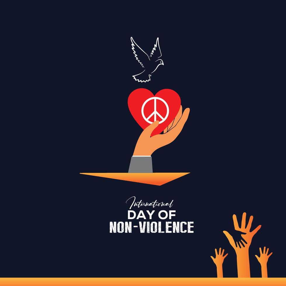 Internationale dag van geweldloosheid concept. oktober 2. sjabloon voor achtergrond, banier, kaart, poster. vector illustratie.